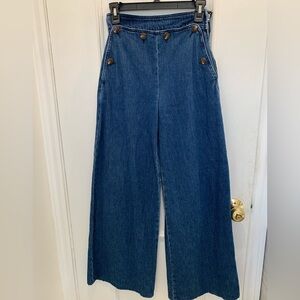 Sezane high waisted wide leg denim pants. Size 34 (2 U.S.)
